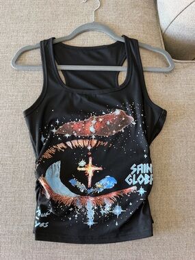 Black Graphic Tank Top